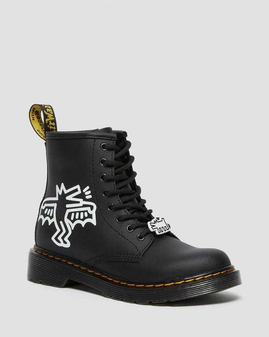 Botas Dr. Martens 1460 Keith Haring Niña Negros/Blancos MX-59783
